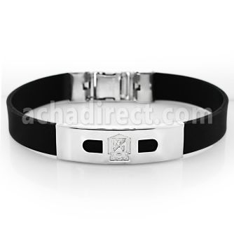 sbl21 brazalete banda piel placa acero inoxidable cerradura llave venta