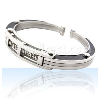 sbr44 brazalete acero inoxidable brillo espejo bisagras esposa fibra carbono negro al por mayor