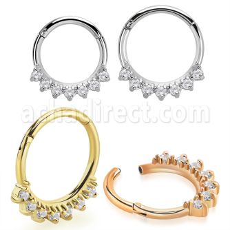 sgsh29 pvd plated steel hinged segment ring facing cnc cz