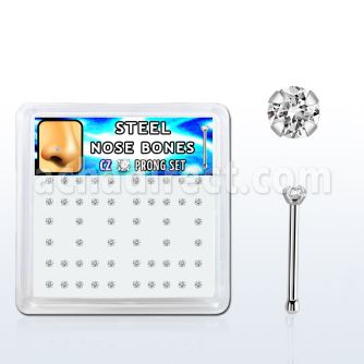 snbz15xc caja 52 piercing nariz hueso acero quirurgico zirconia redonda 1 5mm distribuidor mayorista