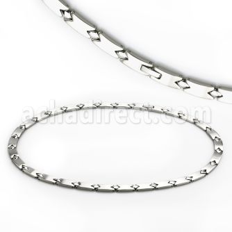 snk4 collar acero inoxidable brillo espejo enlaces diamante alternativos mayorista