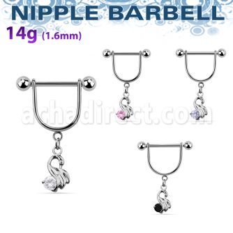 snpoz5 barbell pezon estribo acero quirurgico bolas 5mm cisne zirconita colgado distribuidor mayorista