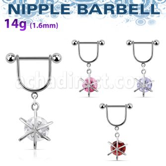 snpoz8 barbell pezon estribo acero quirurgico bolas 5mm redonda zirconita encerrada distribuidor