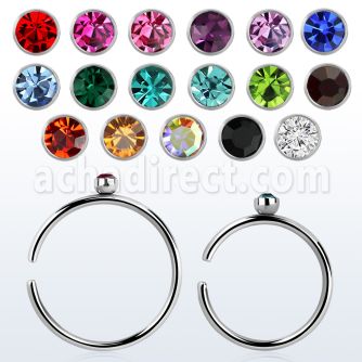 snr2 piercing nariz falso acero quirurgico 0.8mm unico cristal redondo diametro 8mm 10mm distribuidor