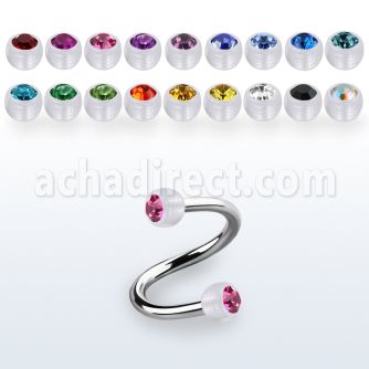 spajb5 espiral acero quirurgico bolas bioflexibles 5mm cristal bisel distribuidor mayorista