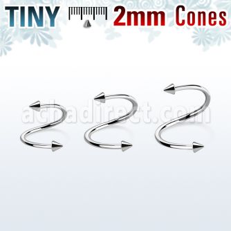 specn2 espiral ceja acero quirurgico 1mm conos 2mm mayorista