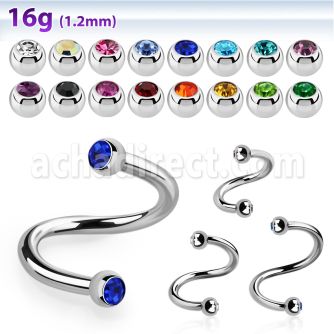 spejb25 espiral ceja acero quirurgico bolas joya bisel 2 5mm mayorista