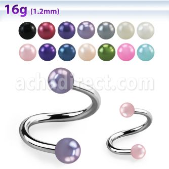 spepr espiral ceja acero quirurgico bolas perlas falsas 3mm mayorista
