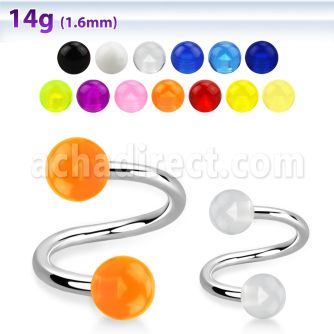 spuv espiral acero quirurgico bolas acrilicas 5mm venta