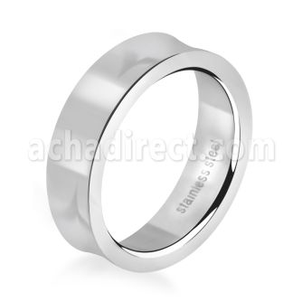 sr126 anillo grabado anchod e 4mm acero inoxidable concavo mate venta