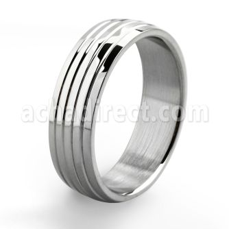 sr146 anillo acero inoxidable brillo espejo cuatro lineas distribuidor