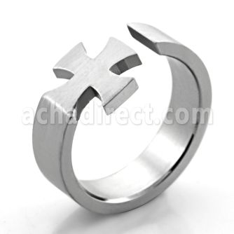 sr151 anillo cortado acero inoxidable mate cruz hierro venta