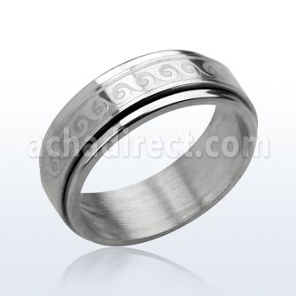 sr154 anillo giratorio acero inoxidable mate ola brillo espejo al por mayor