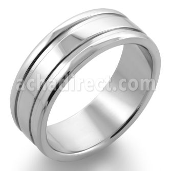 sr162 anillo acero inoxidable brillo espejo lados forrados venta