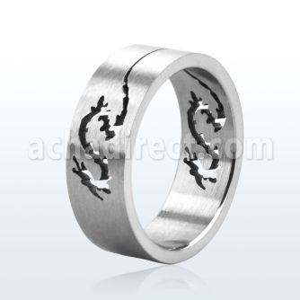 sr167 anillo cortado acero inoxidable mate dragon chino cortado distribuidor mayorista