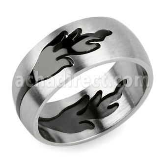 sr170 anillo cuadriculado acero inoxidable mate llama negro distribuidor