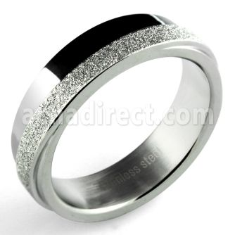 sr306 anillo acero inoxidable mate banda diagonal pulida chorro arena distribuidor mayorista
