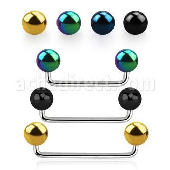 sudbt6 barbell superficial industrial acero 316l brillo espejo 90 grados bolas acero anodizado negro 6mm distribuidor mayorista