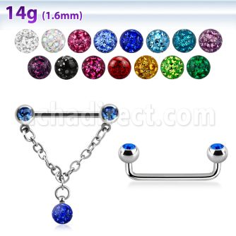 suddl1 barbell superficial industrial acero quirurgico 90 grados bolas joya 6mm conectadas traves multi cristal ferido 5mm venta