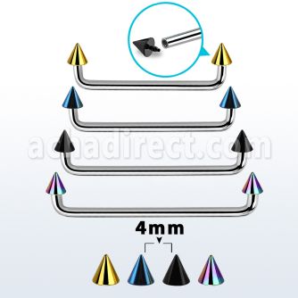 suditcn4 barbell superficial industrial acero quirurgico rosca interna 90 grados conos pvd 4mm distribuidor