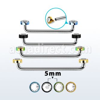 suditjf5 barbell superficial industrial acero quirurgico rosca interna 90 grados acero quirurgico pvd 5mm cristal biselado distribuidor mayorista