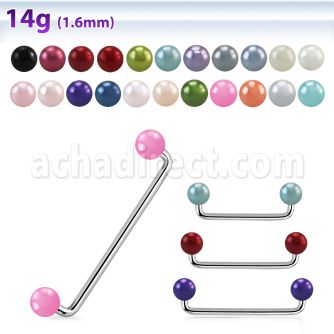 sudpr5 barbell superficial industrial acero quirurgico 90 grados bolas perla 5mm venta