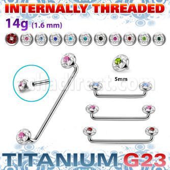 sudtaf5b barbell superficial industrial acero quirurgico rosca interna 90 grados titanio g23 5mm multi cristal ferido distribuidor mayorista
