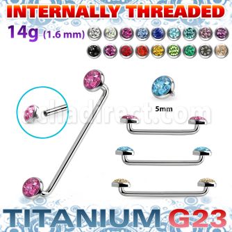 sudtaf5c barbell superficial industrial acero quirurgico rosca interna 90 grados titanio g23 5mm multi cristal feridol mayorista