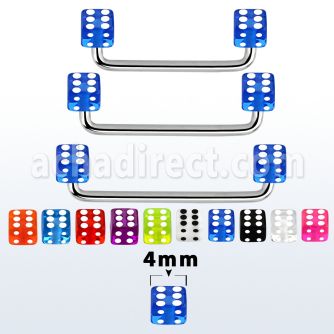 sudvd4 barbell superficial industrial acero quirurgico 90 grados dados acrilico uv 4mm distribuidor mayorista