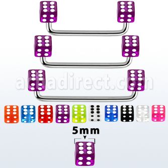 sudvd5 barbell superficial industrial acero quirurgico 90 grados dados acrilico uv 5mm venta
