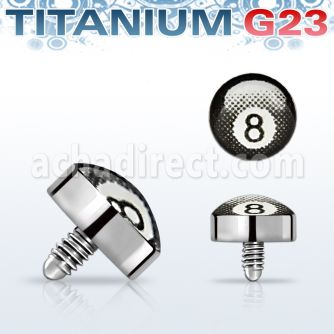 talg5 microdermal disco 4mm titanio g23 bola billar numero 8 rosca interna venta por mayor