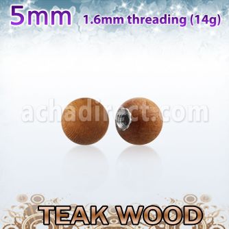 teball5 bola madera teca 5mm rosca acero quirurgico venta