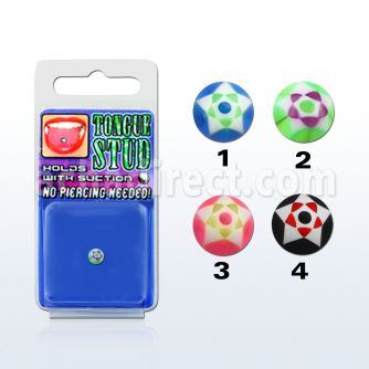 tguvsar piercing lengua falso uv estrella doble se sostiene succion 1 pieza distribuidor