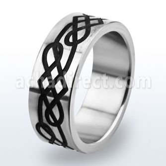 tir7 anillo titanio g23 brillo espejo grabado negro venta