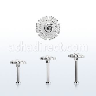 tlb39 labret tragus acero 316l base redonda 2 5mm tragus piercing flor lisa la esta plata distribuidor