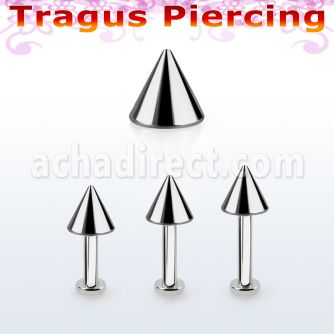 tlbcn5s labret tragus acero 316l base redonda 2 5mm tragus piercing cono 5mm distribuidor