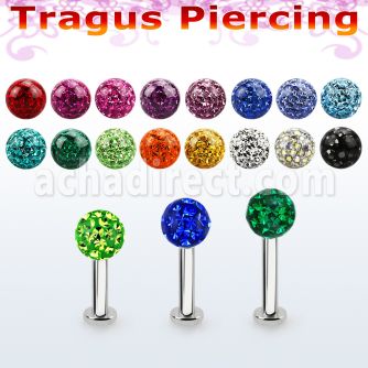 tlbfr5s labret tragus acero 316l base redonda 2 5mm tragus piercing multi cristal ferido 5mm mayorista