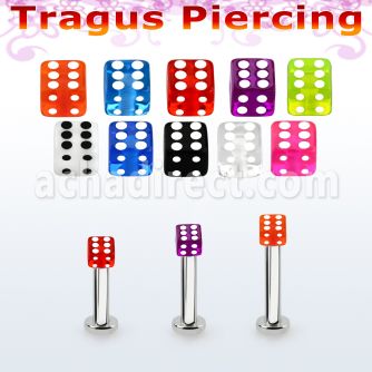 tlbuvdi3 labret tragus acero 316l base redonda 2 5mm tragus piercing dado acrilico uv 3mm venta