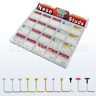 trans2 display piercing nariz plata piercing nariz l plata oro 8 kts zirconia bola lisa cristal corazon estrella venta