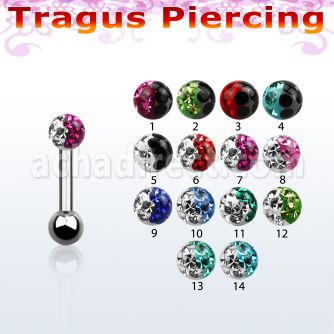 trg7e piercing tragus acero quirurgico bola multi cristal 3mm colores bola acero liso 3mm 6mm venta