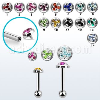trgfrd piercing barbell tragus acero quirurgico multi cristal ferido triple estrella bola 3mm piercing tragus triple distribuidor
