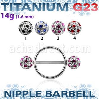 uafnpe8 pezonera redonda acero 316l barbell titanio g23 bolas multi cristal ferido 8mm puntos venta
