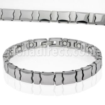 ub140 brazalet tungsteno brillo espejo uniones biseladas alternantes distribuidor