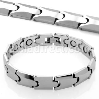 ub148 brazalete estilo correa reloj tungsteno brillo espejo uniones biseladas inteconectadas mayorista