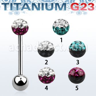 ubbfr5e barbell lengua titanio g23 bola multi cristal ferido 5mm colores bola titanio 5mm inferior distribuidor