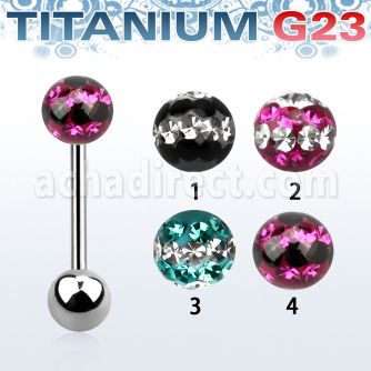 ubbfr6d barbell lengua titanio g23 bola multi cristal ferido 6mm triple linea bola titanio 5mm inferior distribuidor mayorista