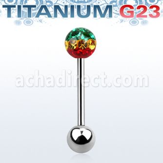 ubbfr6r barbell lengua titanio g23 bola multi cristal ferido 6mm rayas colores rasta bola titanio 5mm inferior distribuidor