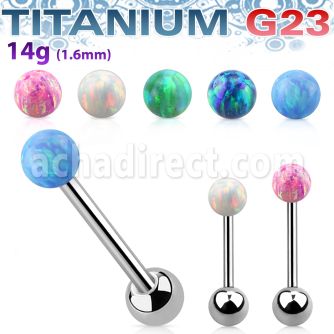 ubbop6 barbell lengua titanio g23 bola opalo sintetica 6mm bola acero lisa 6mm al por mayor