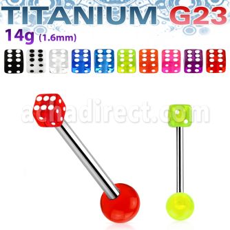 ubbvdi barbell lengua titanio g23 dado acrilico uv 5mm 16mm mayorista