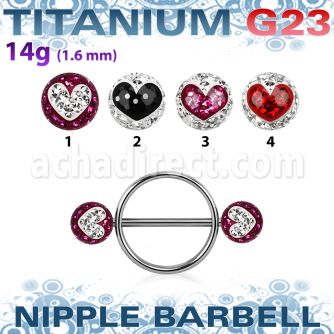 ubfnpe8 pezonera redonda acero 316l barbell titanio g23 bolas multi cristal ferido 8mm corazon distribuidor mayorista